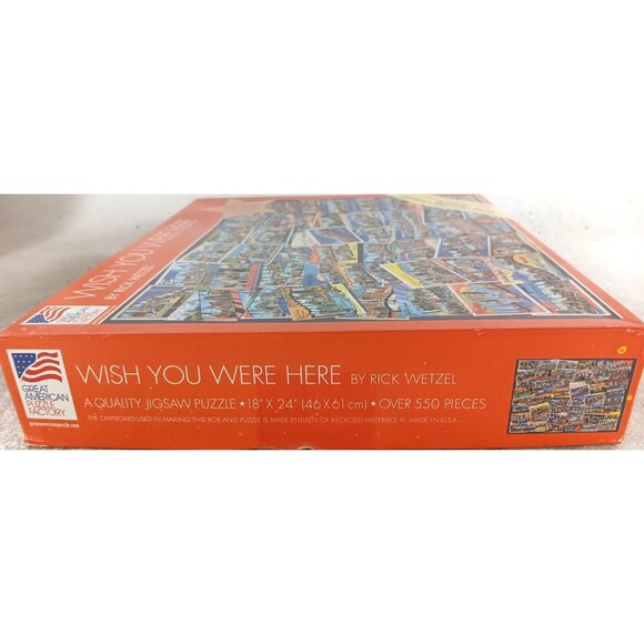 Wish You Were Here United States Postcards Over 550 Piece Jigsaw Puzzle - Picture 2 of 4